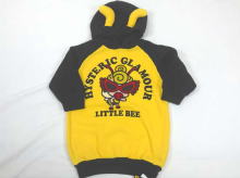 LITTLE BEE터키의 외투와 같은뿔후드가 달린래글런의스웨트 셔츠소재드레스