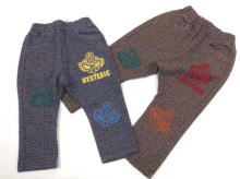 MINI-chan刺绣 TWEEDY COTTON灯笼长裤子