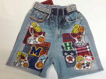 HYSTERIC MINI HOOPS Pattern Like a Denim pt Sweat Above the knee length pants