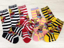 LITTLE BEE & Border Pattern Baby High socks