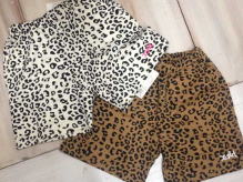 LOGO & Leopard花纹运动衫材料以上及膝长度裤子
