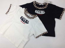 LOGO & Leopard Pattern BIG Short-sleeved T-shirt