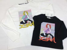 LOGO & Girl무늬 BIG긴팔티셔츠