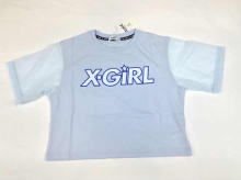Mesh switching LOGO Embroidery Wide width Short length Short-sleeved T-shirt