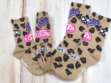 LOGO & Leopard무늬크루양말