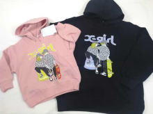 LOGO & Girl무늬터키의 외투와 같은후드가 달린스웨트 셔츠