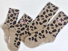 LOGO & Leopard Pattern Crew socks