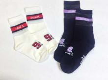 See-through switching LOGO Pattern Crew socks
