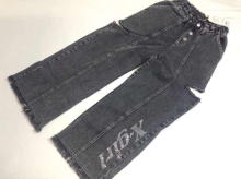 LOGO Pattern Damage Denim Long pants