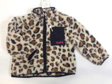 LOGO & Leopard Pattern Boa jacket