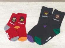 Funny Gorilla & LOGO무늬비대칭크루양말